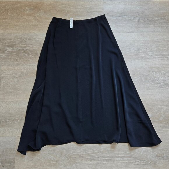 Madewell Skirt Womens Asymmetric Midi Black Minimalist Size 2 New With Tags - Picture 1 of 17